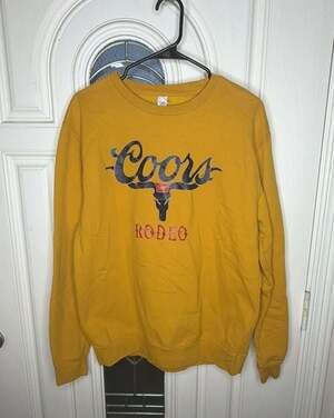 Just Hoods Coors Banquet Rodeo Graphic Crewneck Sweatshirt
